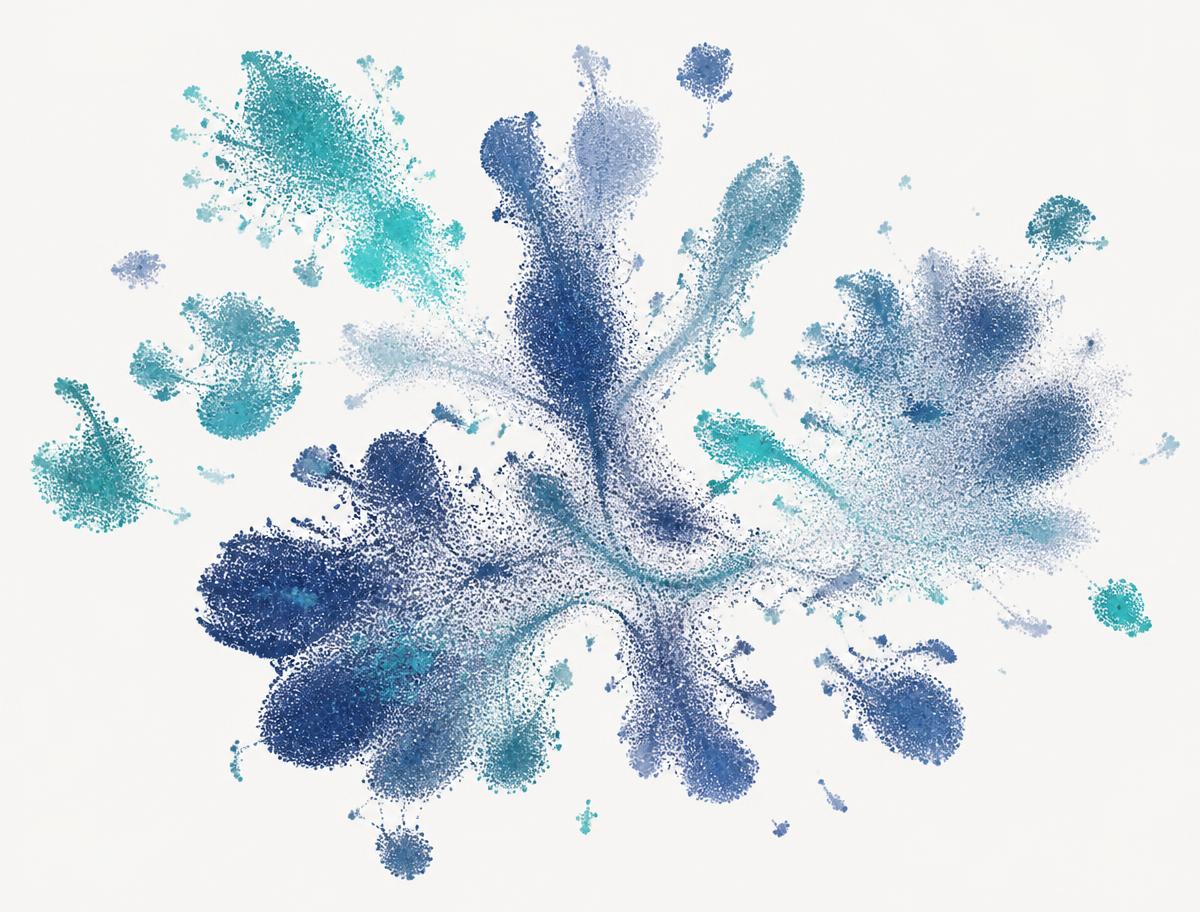 Single-cell atlas visualisation with clustered cell populations